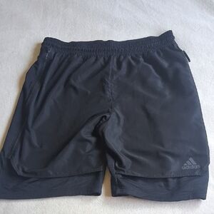 Adidas Men's 2XL Athletic Black Shorts 100% Polyester